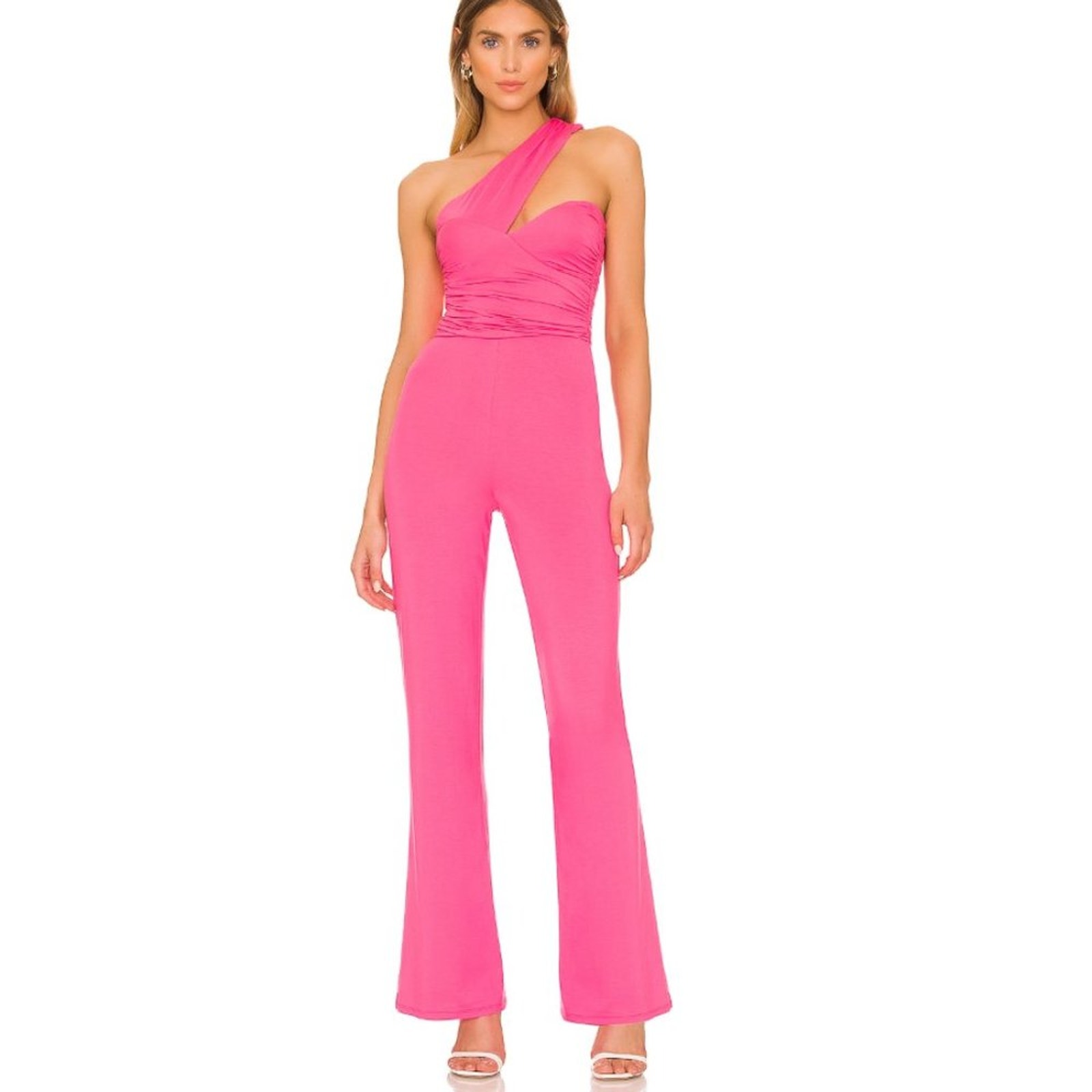 Nwt Lovers & Friends Liv Jumpsuit Pink Ruched Medium
